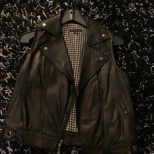 Theory Leather Moto Vest